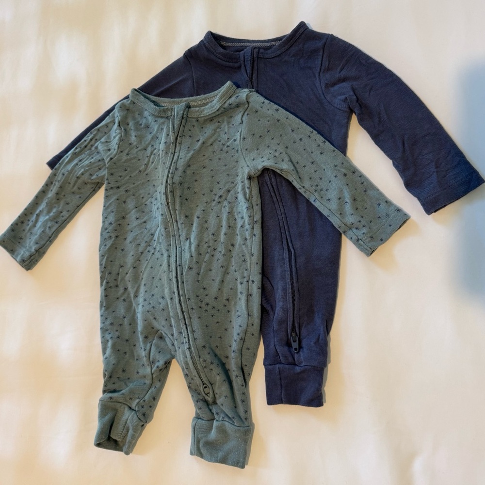 Cloud Island Kids Footies - Navy and Sage